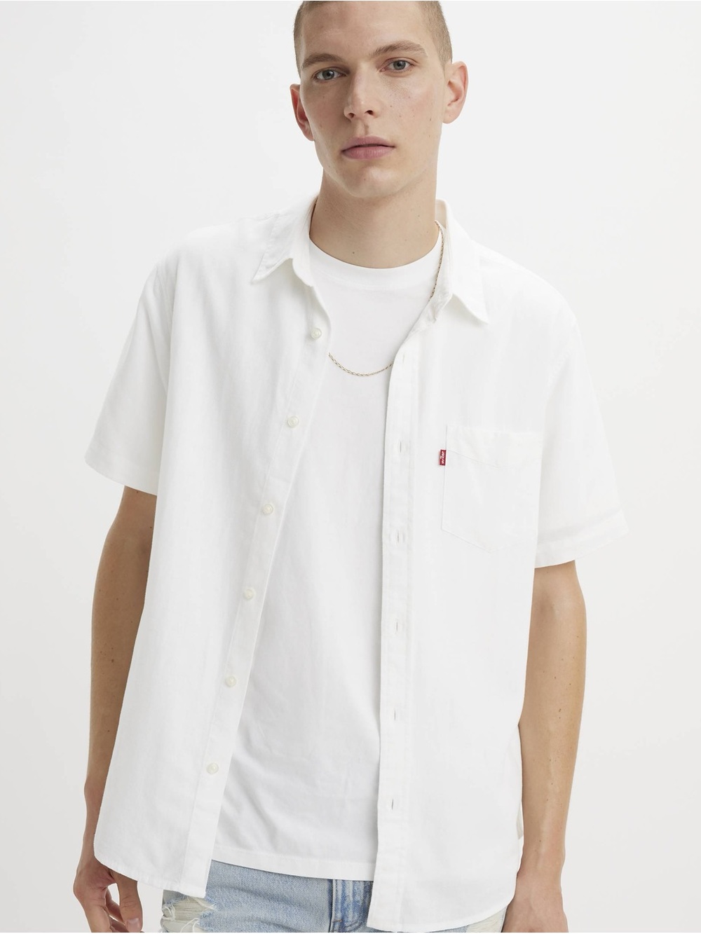 Levi's Sunset One Pocket Short Sleeve White Button Up Shirt Size XL